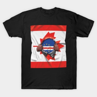 Cape Verde Flag Canadian Flag Ripped - Gift for Cape Verdean From Cape Verde T-Shirt